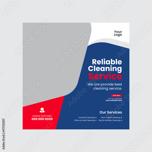 Cleaning Service Social Media Post Template & Instagram Post Design