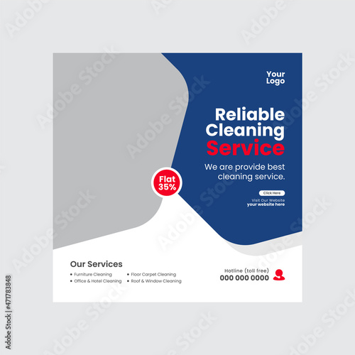 Cleaning Service Social Media Post Template & Instagram Post Design