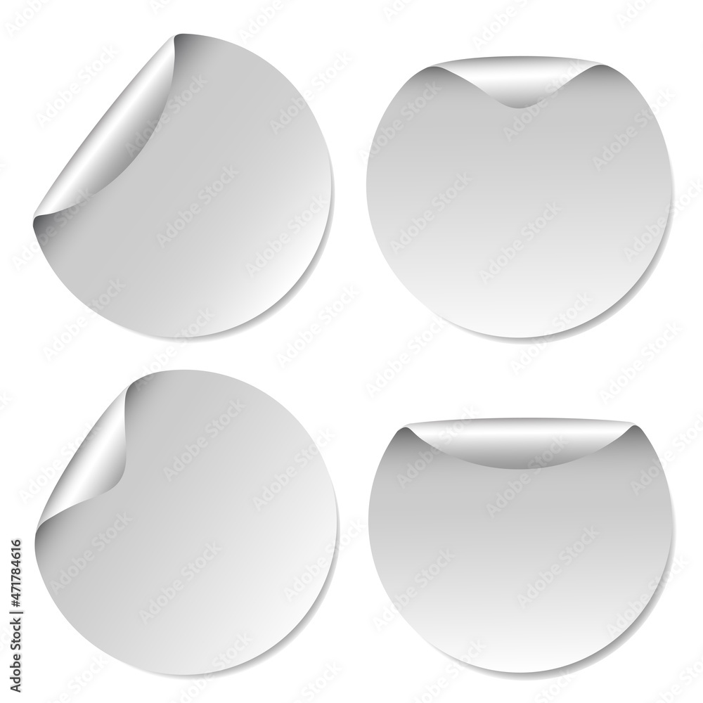 Realistic label sticker icon template vector design illustration with round curl corner isolated on white background. Realistic label sticker icon template vector design illustration with round curl corner isolated on white background.