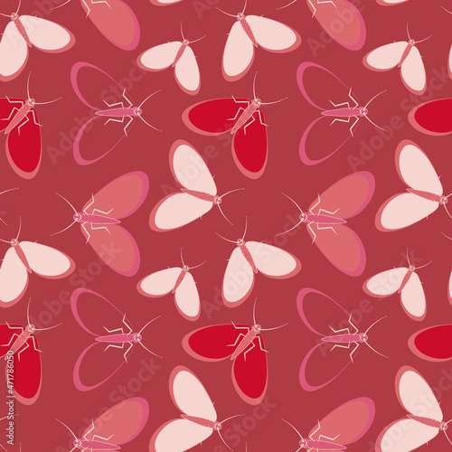 Seamless pattern - stylized moths - graphics. Summer, insects, unbearable ease of life. Wallpapers, textiles, packaging