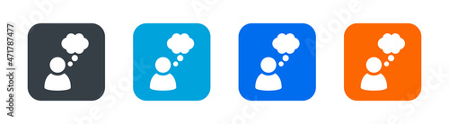 Dreaming icon. Thought bubble with person icon vector illustration