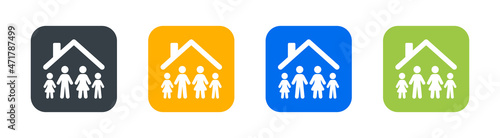 Happy family home icon. Real Estate icon vector illustration