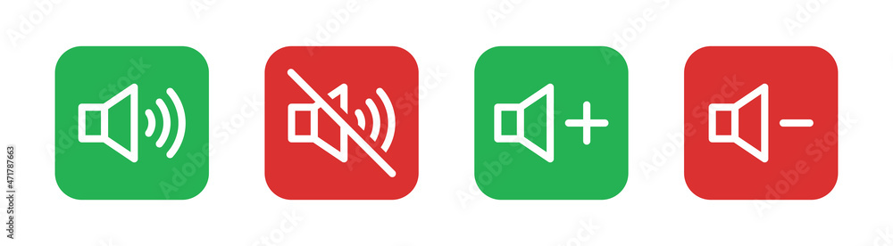 Sound audio icon sign. Sound buttons. Vector illustration isolated on ...