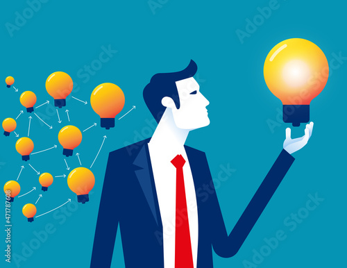 Gather ideas and choose best from many after brainstorm. Creative and innovative process with critical thinking