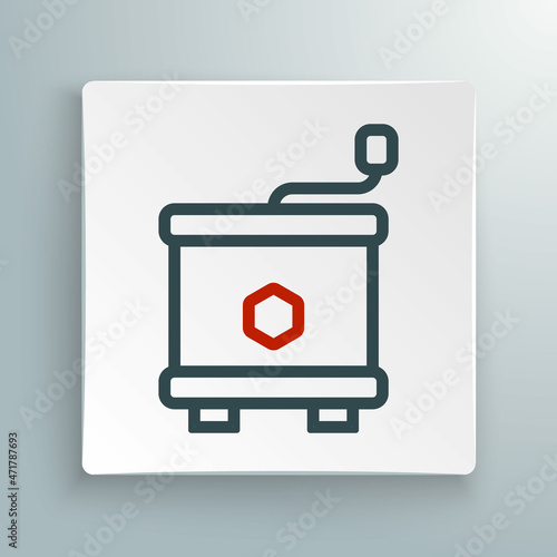 Line Honey extractor icon isolated on white background. Mechanical device for honey extraction from honeycombs. Colorful outline concept. Vector