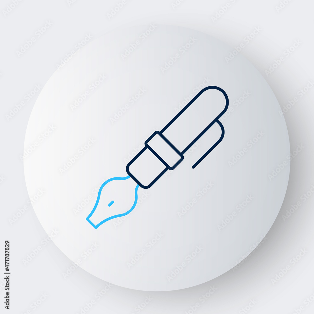 Line Fountain pen nib icon isolated on white background. Pen tool sign. Colorful outline concept. Vector Line Fountain pen nib icon isolated on white background. Pen tool sign. Colorful outline concept. Vector