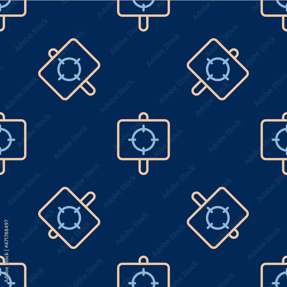 Line Target sport icon isolated seamless pattern on blue background. Clean target with numbers for shooting range or shooting. Vector Line Target sport icon isolated seamless pattern on blue background. Clean target with numbers for shooting range or shooting. Vector