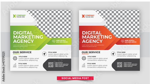 Digital marketing and corporate social media post and web banner template