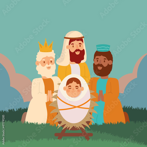 three wise men and baby