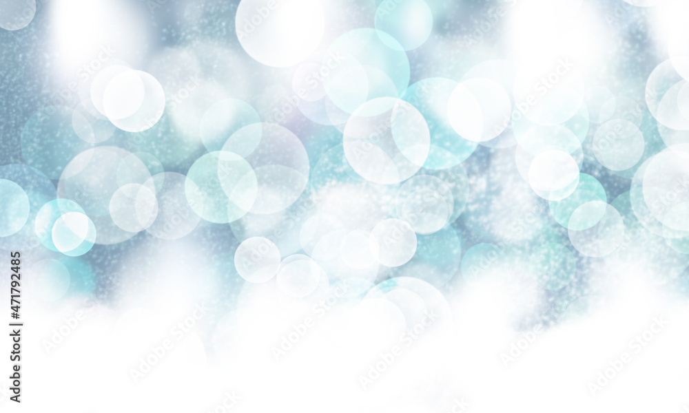 Winter festive light color background with snow and blurred texture
