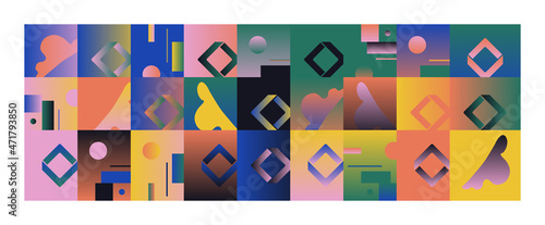 Abstract Geometric Vector Pattern Design With Dynamic Transition Effect