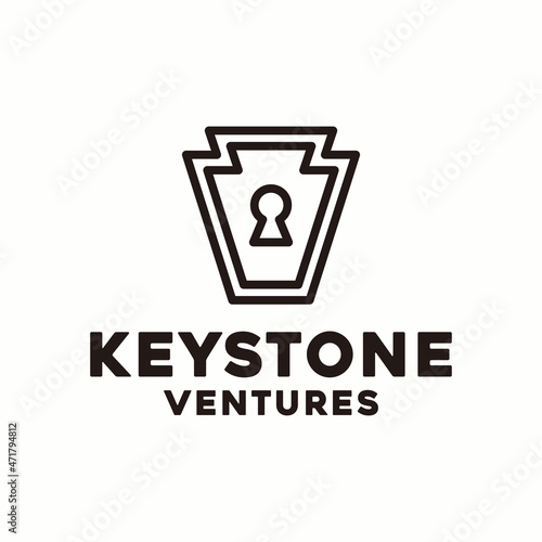 Canvas-taulu Line Art Keystone keyhole logo design inspiration