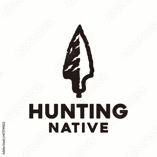 Native Arrowhead Spear for Arrow Hunting  logo design