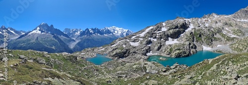 View Of Lac Blanc on a sunny summer morning, France