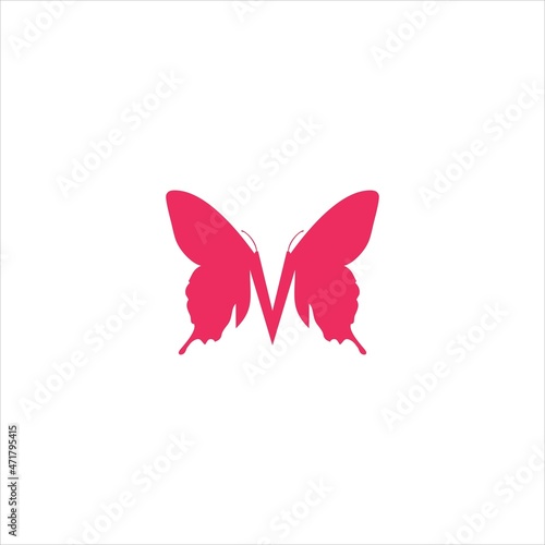 initials m logo vector template butterfly photo