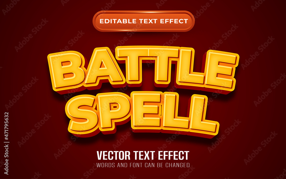 Battle spell editable text effect