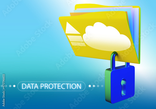 Data protection. Padlock sy...