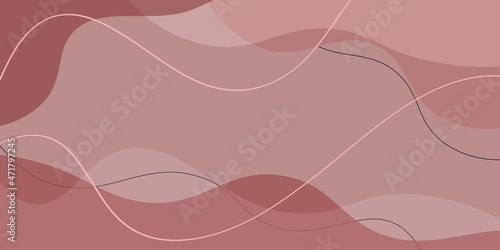 Background template with copy space for text and images design by abstract colored shapes, line arts , Tropical leaves warm color of the red tone  © gojalia