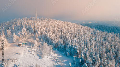 aerial view of ukraine carpathian mountains photo