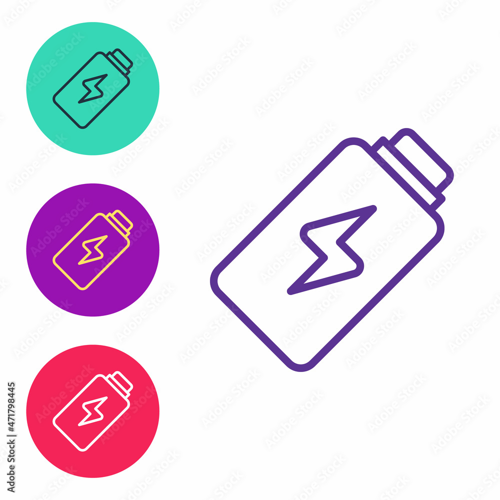 Set line Battery charge level indicator icon isolated on white background. Set icons colorful. Vector Set line Battery charge level indicator icon isolated on white background. Set icons colorful. Vector