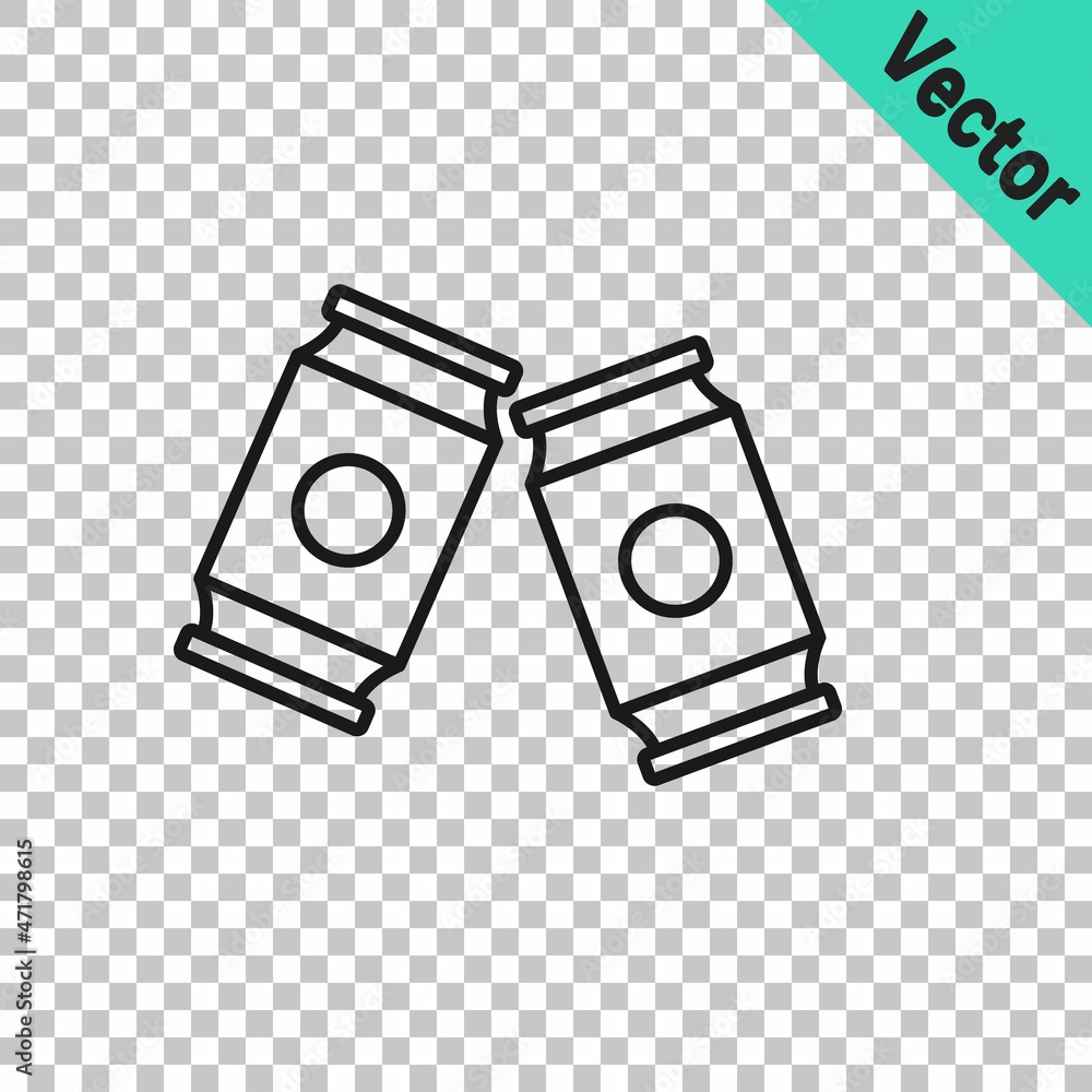 Black line Beer can icon isolated on transparent background. Vector Black line Beer can icon isolated on transparent background. Vector