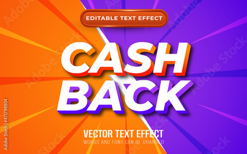 Cashback editable text effect