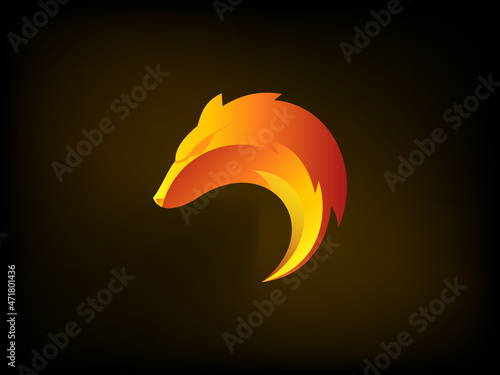 head wolf gaming logo. e sport team logo template