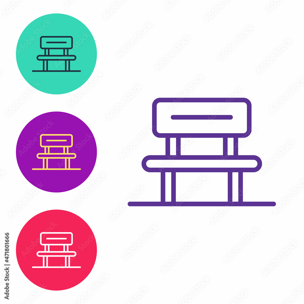 Obraz premium Set line Waiting hall icon isolated on white background. Set icons colorful. Vector