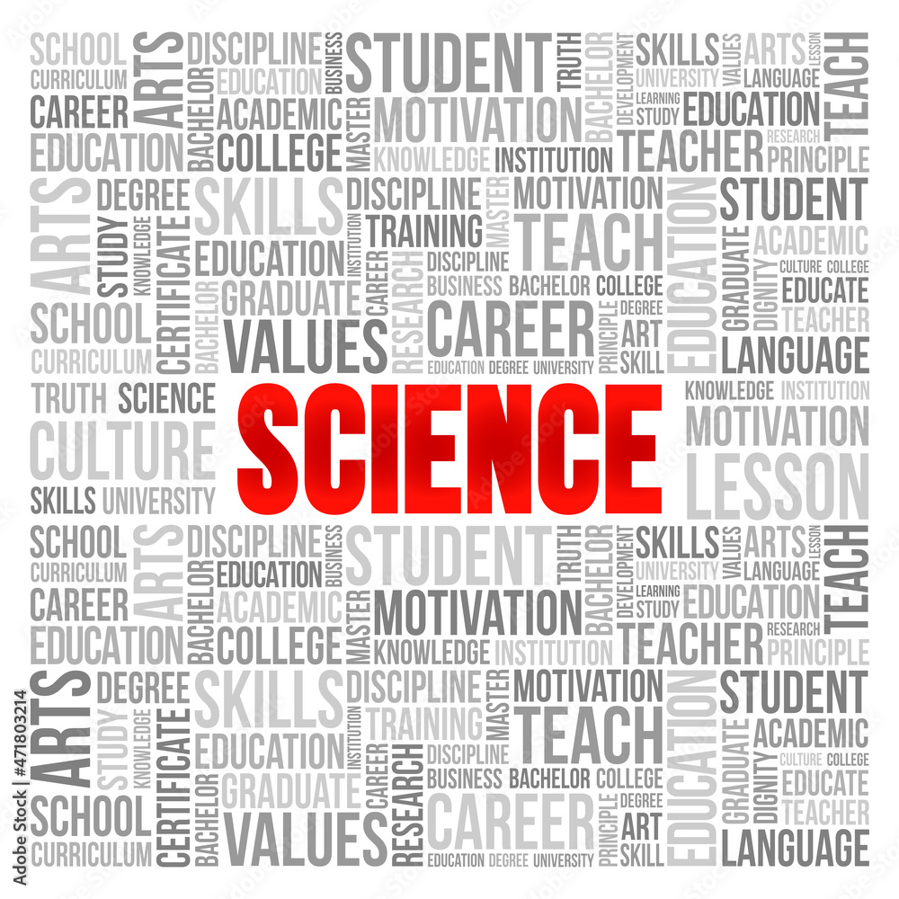 SCIENCE word cloud collage, education concept background