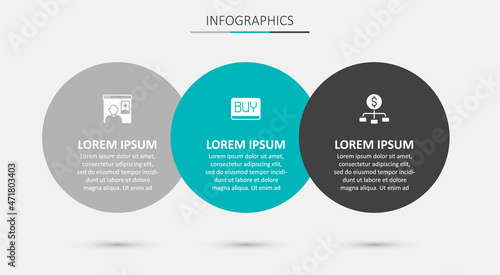 Set Buy button, Video chat conference and Hierarchy with dollar. Business infographic template. Vector