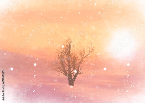 Hand painted winter solstice background