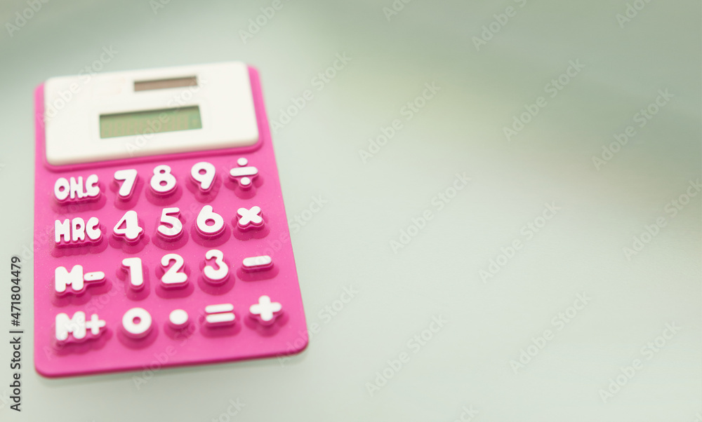 purple calculator made of rubber use math calculations with copy space purple calculator made of rubber use math calculations with copy space
