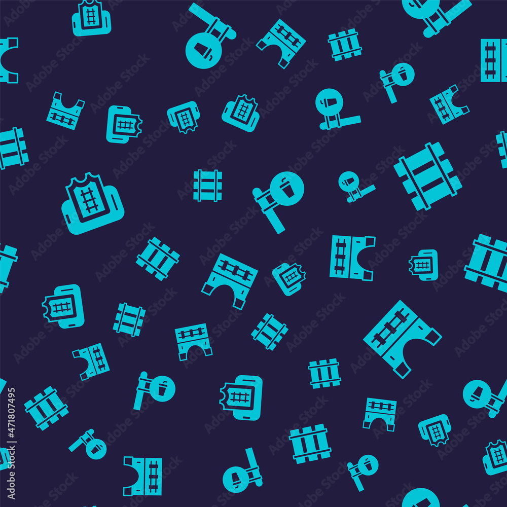 Set Online ticket booking, Railway, railroad track, Cafe and restaurant location and Bridge for train on seamless pattern. Vector Set Online ticket booking, Railway, railroad track, Cafe and restaurant location and Bridge for train on seamless pattern. Vector