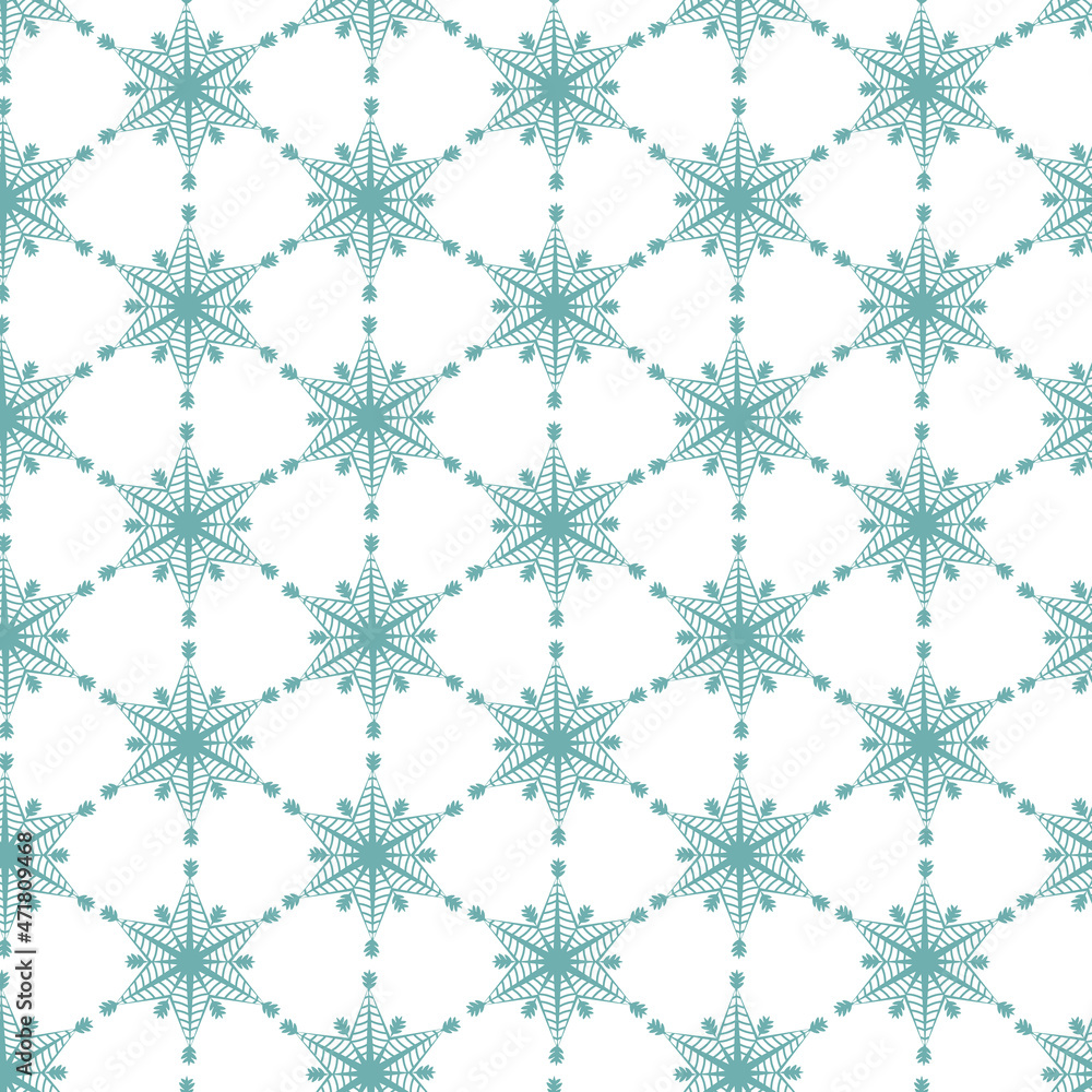 Fototapeta premium seamless pattern winter background with hand drawn snowflakes, snow, swirl, blizzard, design elements. Christmas decor