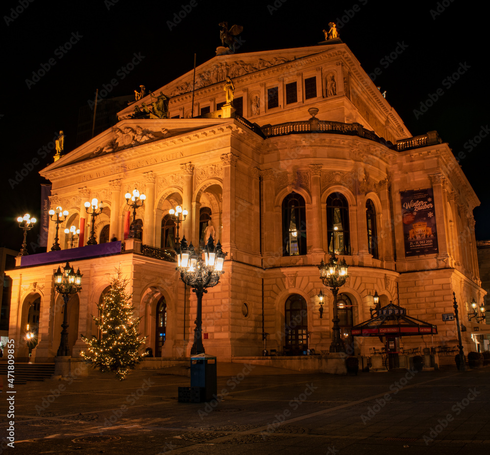 Alte Oper Christmas Frankfurt am Main 2021 Old Opera House Germany during covid pandemic