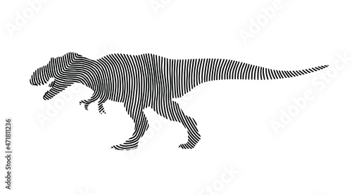 Dinosaur line art. Vector illustration.
