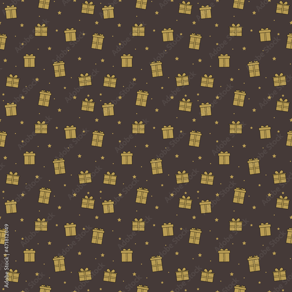 Christmas background with box of presents. Seamless pattern. Vector Christmas background with box of presents. Seamless pattern. Vector
