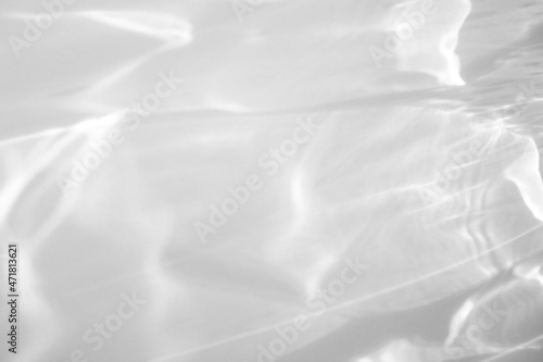 Water texture overlay effect for photo and mockups. Organic drop diagonal shadow and light caustic effect on a white wall. Shadows for natural light effects