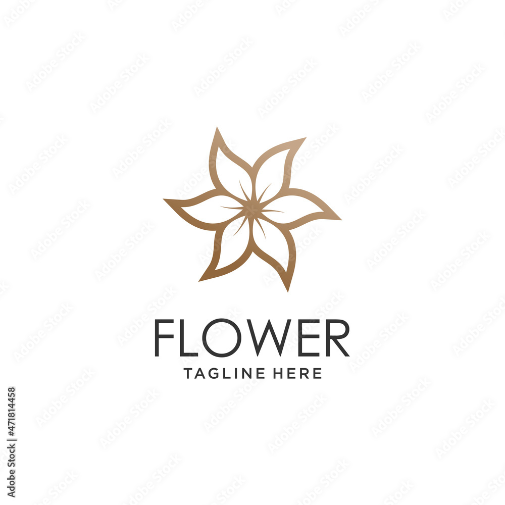 Flower logo with elegance concept design Flower logo with elegance concept design