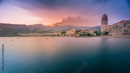 collioure couché de soleil longue pose