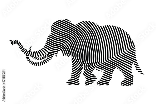 Mammoth line art. Vector illustration.
