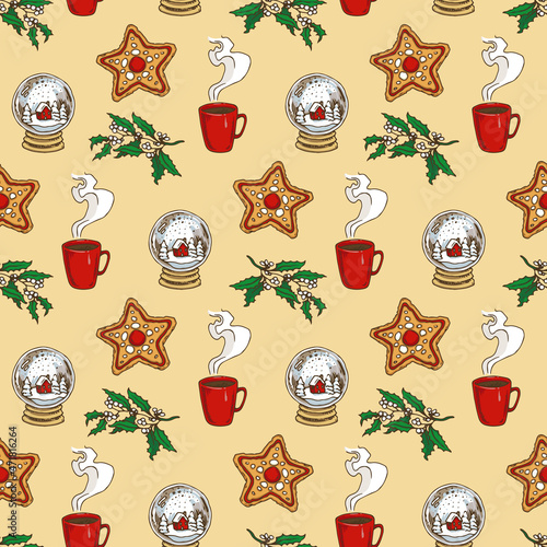 Gingerbread Star, Snow Globe, Holly and Hot Tea