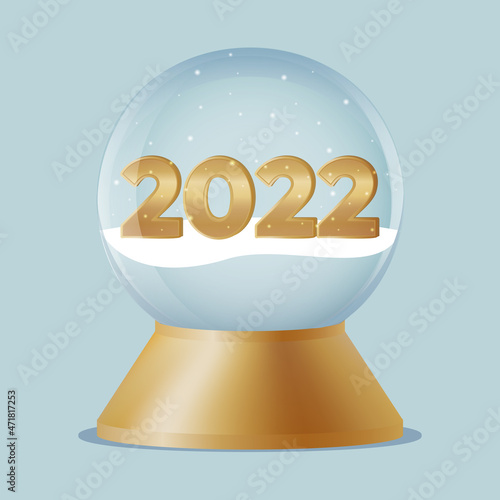 Christmas snow globe. New Year vector isolated illustration