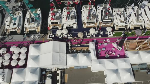 A close bird's eye view of the Cannes Boat Show 2021