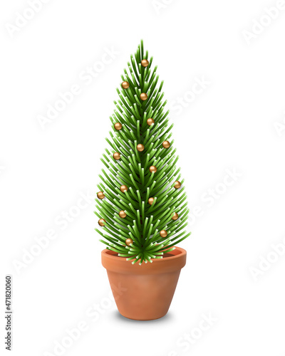 Christmas tree in a pot