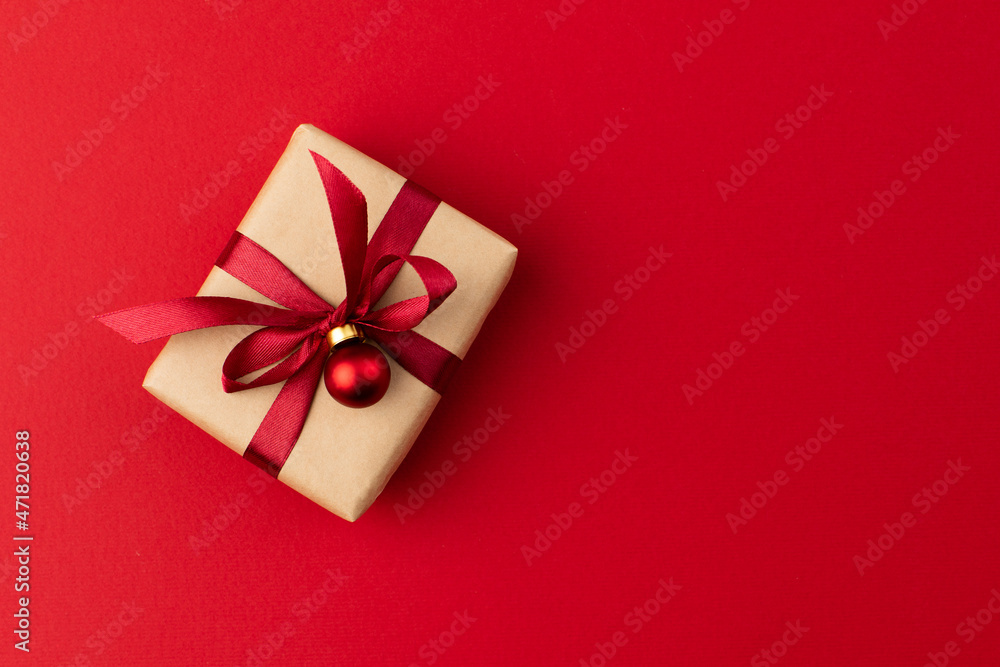 Gift boxes wrapped in craft paper with ribbon and bow Gift boxes wrapped in craft paper with ribbon and bow