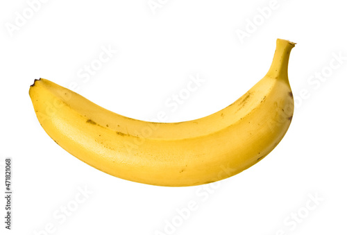  Single banana isolated on a white background