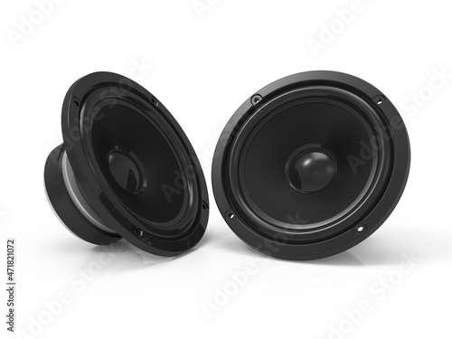 speakers on white background