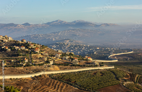 Beautiful landscape on the border between Israel and Lebanon 