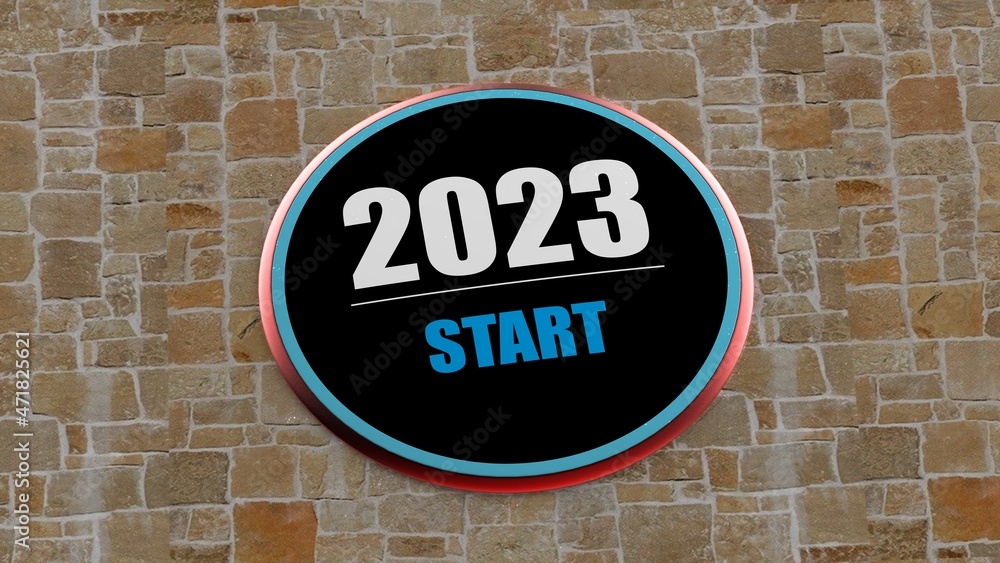 Obraz premium 3d rendering of 2023 year start BTN